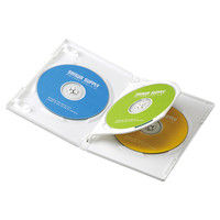 サンワサプライ DVDトールケース（3枚収納） ホワイト DVD-TN3-03W 1セット（3枚入り）（直送品）