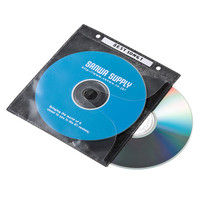 サンワサプライ DVD・CD不織布ケース（リング穴付・ブラック） FCD-FR50BKN 1セット（50枚入り）（直送品）