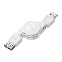 USB Aケーブル　USB-A（オス）USB-A（メス）　0.8m　USB2.0　KU-M08ENW　サンワサプライ　1本（直送品）