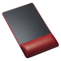 サンワサプライ リストレスト付きマウスパッド（レザー調素材、高さ高め、レッド） W156×D254×H22.5mm MPD-GELPHR 1個（直送品）