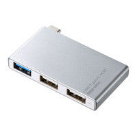 サンワサプライ USBハブ（USB HUB） USB Type Cハブ シルバー USB3.0 3ポート バスパワー USB-3TCH5S 1個（直送品）