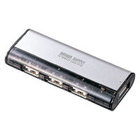 サンワサプライ USBハブ（USB HUB） USB2.0ハブ シルバー 4ポート セルフ・バスパワー USB-HUB225GSV 1個（直送品）