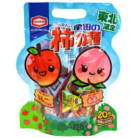 【ワゴンセール】【ご当地柿の種】 亀田製菓 東北限定 亀田の柿の種 りんご風味&もも風味20個入 1袋