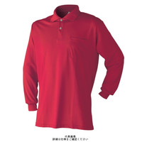 アタックベース 吸汗速乾長袖ポロシャツ レッド M 4700ー15ー10ーM 4700-15-10-M 1枚（直送品）