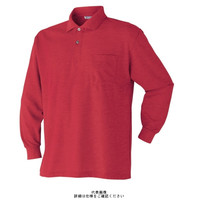 アタックベース 長袖ポロシャツ レッド L 2020ー15ー10ーL 2020-15-10-L 1枚（直送品）