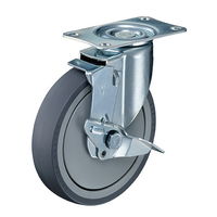 ハンマーキャスター 静かキャスター旋回式413BBE(ストッパー付)シリーズ 413BBEーUZ125 1セット(4個)（直送品）