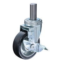 ハンマーキャスター 差込みキャスター旋回式413SK(ストッパー付)シリーズ 413SKーRDB65 1セット(4個)（直送品）