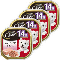 【ワゴンセール】シーザー（Cesar）犬用 14歳からの 吟選ビーフ 100g 4個 マースジャパン