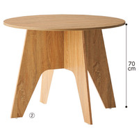 店研創意 木製ラウンドテーブル 直径90cm 5237-92（直送品）