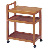 弘益 キッチンワゴン ブラウン 幅665/870×奥行405×高さ795mm KW-650S（BR） 1台（直送品）