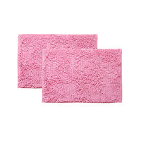 イケヒコ バスマット 洗える 吸水 速乾 無地 『クリア』 ピンク 2枚セット 約45×60cm 3440860（直送品）