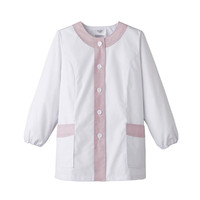 女性用デザイン白衣 L ホワイト×ピンク FA723-0003 1着 サーヴォ（旧サンペックスイスト）（直送品）