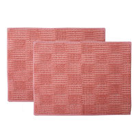 イケヒコ バスマット 洗える 吸水 マイクロファイバー 『さらり美人2』 ピンク 2枚セット 約35×50cm（直送品）