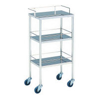 【軒先渡し】松吉医科器械 器械台 3段 φ75mmキャスター(静音) 手摺付 MY-1017B 1台 01-2245-00（直送品）