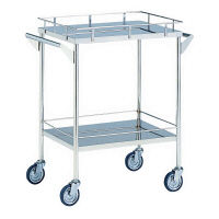 松吉医科器械 回診車 四方手摺付 キャスター50mm 幅600mm MY-1025 1台 01-2250-00（直送品）