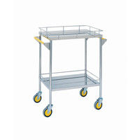 松吉医科器械 カラー回診車 2段 幅750mm ブルー MY-1101P 1台 20-4001-05（直送品）