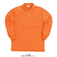 クロダルマ 長袖ポロシャツ(脇スリット) オレンジ L 25441ー28ーL 25441-28-L 1セット(2枚)（直送品）