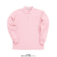 クロダルマ 長袖ポロシャツ ピンク L 2596ー72ーL 2596-72-L 1枚（直送品）