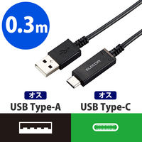 エレコム スマートフォン用USBケーブル/USB2.0/(Cオス-Aオス） MPA-AC03SNBK 1個
