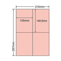 東洋印刷 ナナカラーラベル マルチタイプカラーラベル レッド A4 4面 1箱（100シート×5セット） CL50R（直送品）