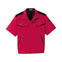 明石スクールユニフォームカンパニー 男女兼用半袖ブルゾン レッド×ブラック S UN3363-8-S（直送品）