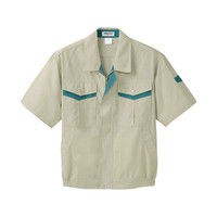 明石スクールユニフォームカンパニー メンズ半袖ブルゾン アースグリーン×ターコイズグリーン L UN629-15-L（直送品）