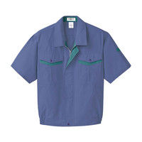 明石スクールユニフォームカンパニー メンズ半袖ブルゾン ブルー×ターコイズグリーン EL UN629-6-EL（直送品）