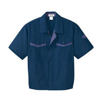 明石スクールユニフォームカンパニー メンズ半袖ブルゾン ネイビー×ブルー 5L UN629-7-5L（直送品）