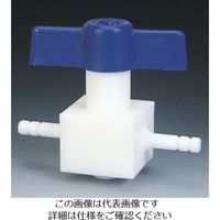 フロンケミカル フッ素樹脂(PTFE) 二方ストップコック 竹の子外径10φ NR1100-006 1個 752-6571（直送品）