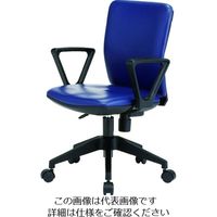 トラスコ中山 TRUSCO 体圧分散オフィスチェア ビニールレザー張り 肘付 ネイビー FCC55LA-NV 1脚 207-4528（直送品）