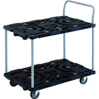 トラスコ中山 TRUSCO 連結式樹脂製2段台車 ビートル 900X600 自在3輪 ハンドル付 BT924J3-E100 1台（直送品）