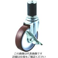 差し込み式 自在 キャスター ウレタン 車輪径75mm ストッパー付き Sタイプ STFーS型 パイプ径24 STF-75URS-24P（直送品）