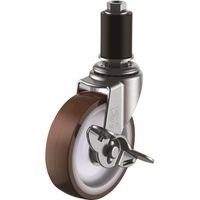 差し込み式 自在 キャスター ウレタン 車輪径75mm ストッパー付き Lタイプ LTFーS型 パイプ径22 LTF-75URS-22 1個（直送品）