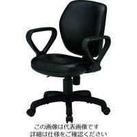 藤沢工業 TOKIO オフィスチェア FSTー77L ループ肘付 ブラック(レザー) FST-77ALBK 1脚 195-4043（直送品）