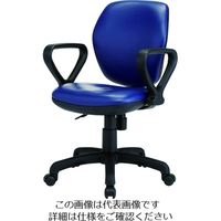 藤沢工業 TOKIO オフィスチェア FSTー77L ループ肘付 ネイビー(レザー) FST-77ALNV 1脚 195-4042（直送品）
