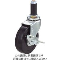 差し込み式 自在 キャスター ゴム 車輪径40mm ストッパー付き Lタイプ LTFーS型 パイプ径24 LTF-40RS-24P 1個（直送品）