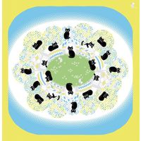 ヤマコー 花衣 大風呂敷 黒猫 水色 79393 1個（直送品）
