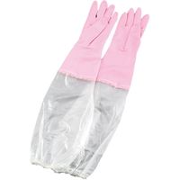 シルキー　厚手　手袋　腕カバー付　Ｍ　ピンク　1個 三興化学工業（取寄品）