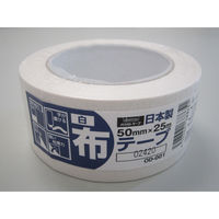 オカモト 布テープカラー OD-001 0.20mm厚 白 幅50mm×長さ25m巻 シュリンク包装 1ケース(30巻入)（直送品）