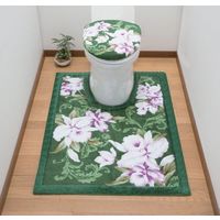 田村駒 抗菌・防臭加工 カトレア柄ふたカバー グリーン a2465320 1個（直送品）