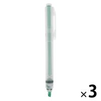 無印良品 ポリプロピレンノック式蛍光ペン 緑 1セット（3本） 良品計画