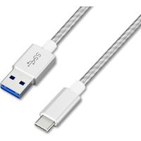 アイリスオーヤマ 高耐久USB3.1ケーブル 1m(GEN1)　ICAC-D10-S　シルバー　1個（直送品）