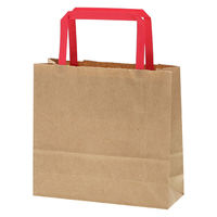 シモジマ 手提げ紙袋　25チャームバッグ　平手 18ー2 未晒無地　赤紐 003273272 1袋（50枚入）