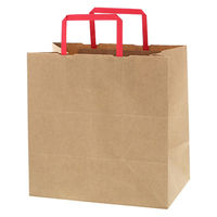 シモジマ 手提げ紙袋　25チャームバッグ　平手 Ｅ判 未晒無地　赤紐 003274024 1袋（50枚入）