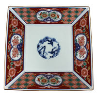 石丸陶芸 木甲赤濃松竹梅 正角盛皿 5740020564 1枚（直送品）