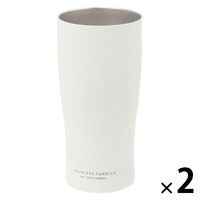ステンレスタンブラー(430ml) アイボリー 1セット（1個×2） LAKOLE/ラコレ