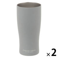 ステンレスタンブラー(430ml) グレー 1セット（1個×2） LAKOLE/ラコレ