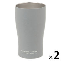 ステンレスタンブラー(330ml) グレー 1セット（1個×2） LAKOLE/ラコレ