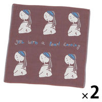 （世界の名作）ガーゼハンドタオル 真珠の耳飾り 1セット（1枚×2） LAKOLE/ラコレ