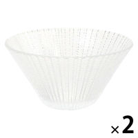 ラインガラスボウル(M) クリア 1セット（1個×2） LAKOLE/ラコレ
